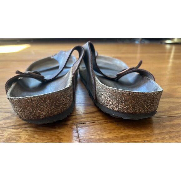 Birkenstock Gizeh Leather Unisex Sandal Brown Men 10/10.5 Women 11 - Picture 3 of 11